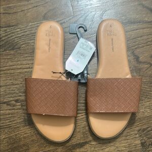 Time and Tru Tan Minimalist Sandals